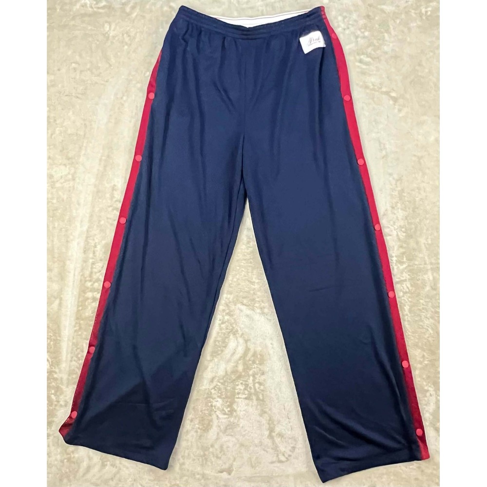 Pink Victoria's Secret Navy Blue Red Mesh Snap Side Breakaway Track Pants Medium
